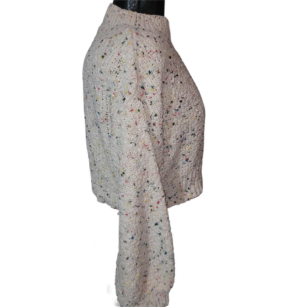 Hyfve Cream Confetti Speckled Knit Cropped Sweater Small - Picture 4 of 7